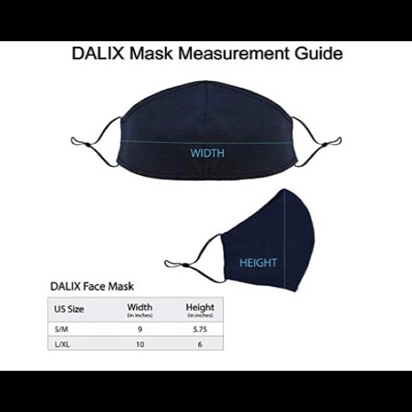 Dalix Unisex Reusable 3pk Navy Face Mask L-XL - Picture 4 of 10